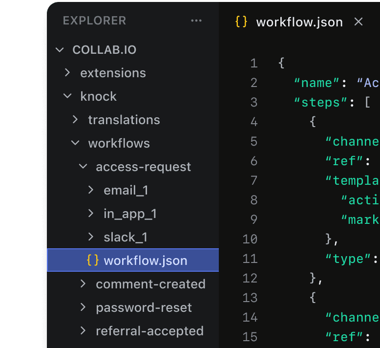Write notifications locally, push to Knock to scale them on our infrastructure.