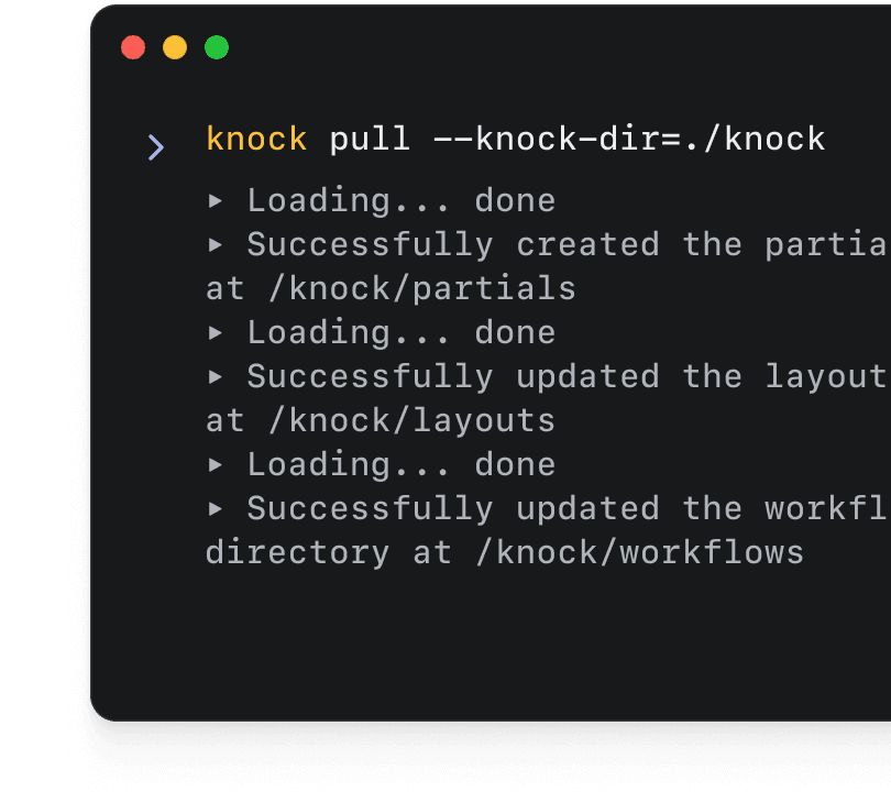 Pull Knock into your preferred AI tooling with a single command.