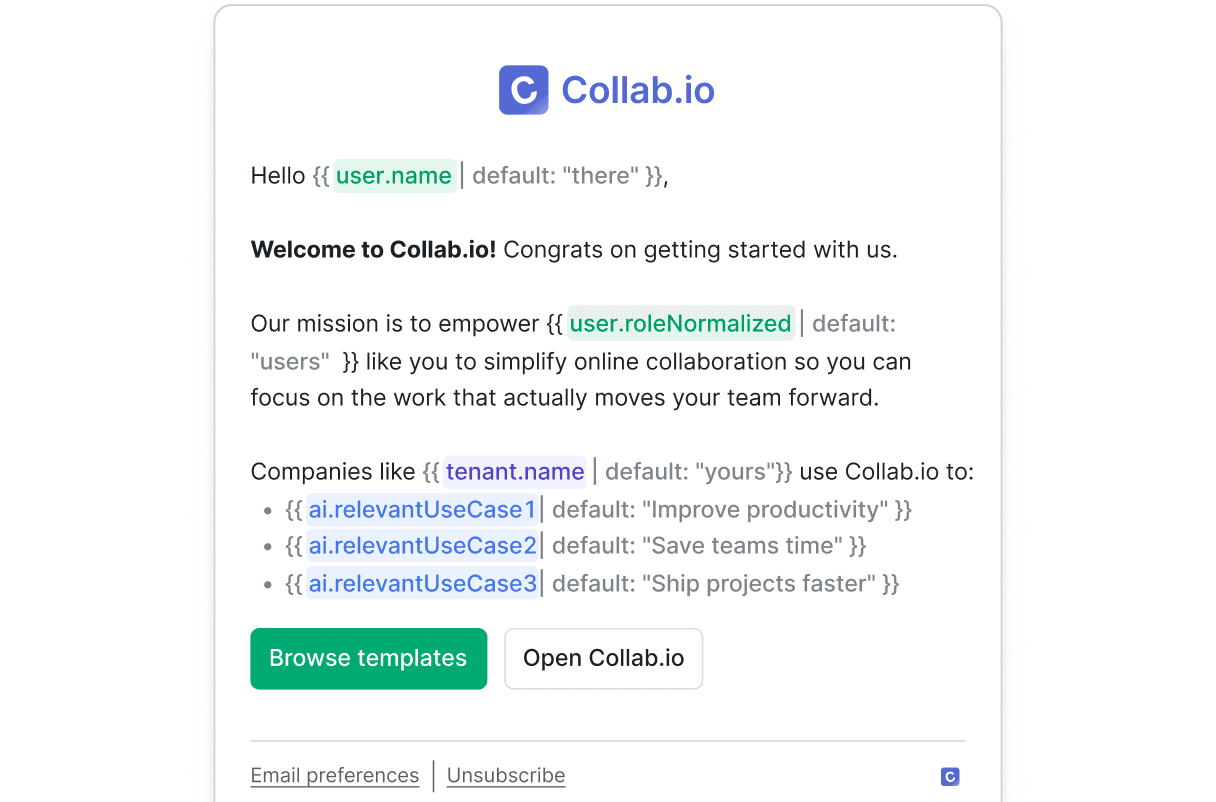 Eliminate generic messaging.