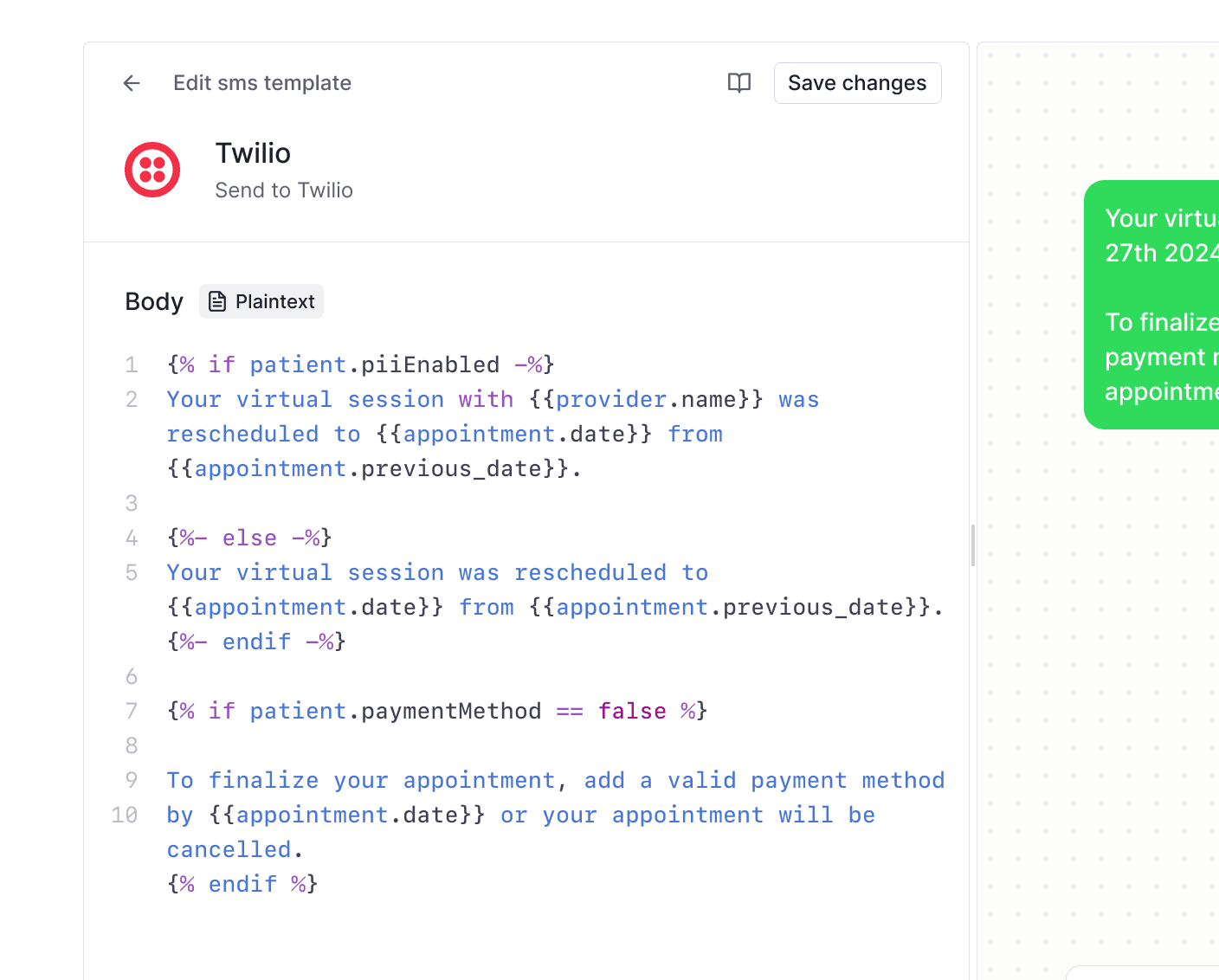 Personalize every message. Use if-then and for-loops to build dynamic templates.