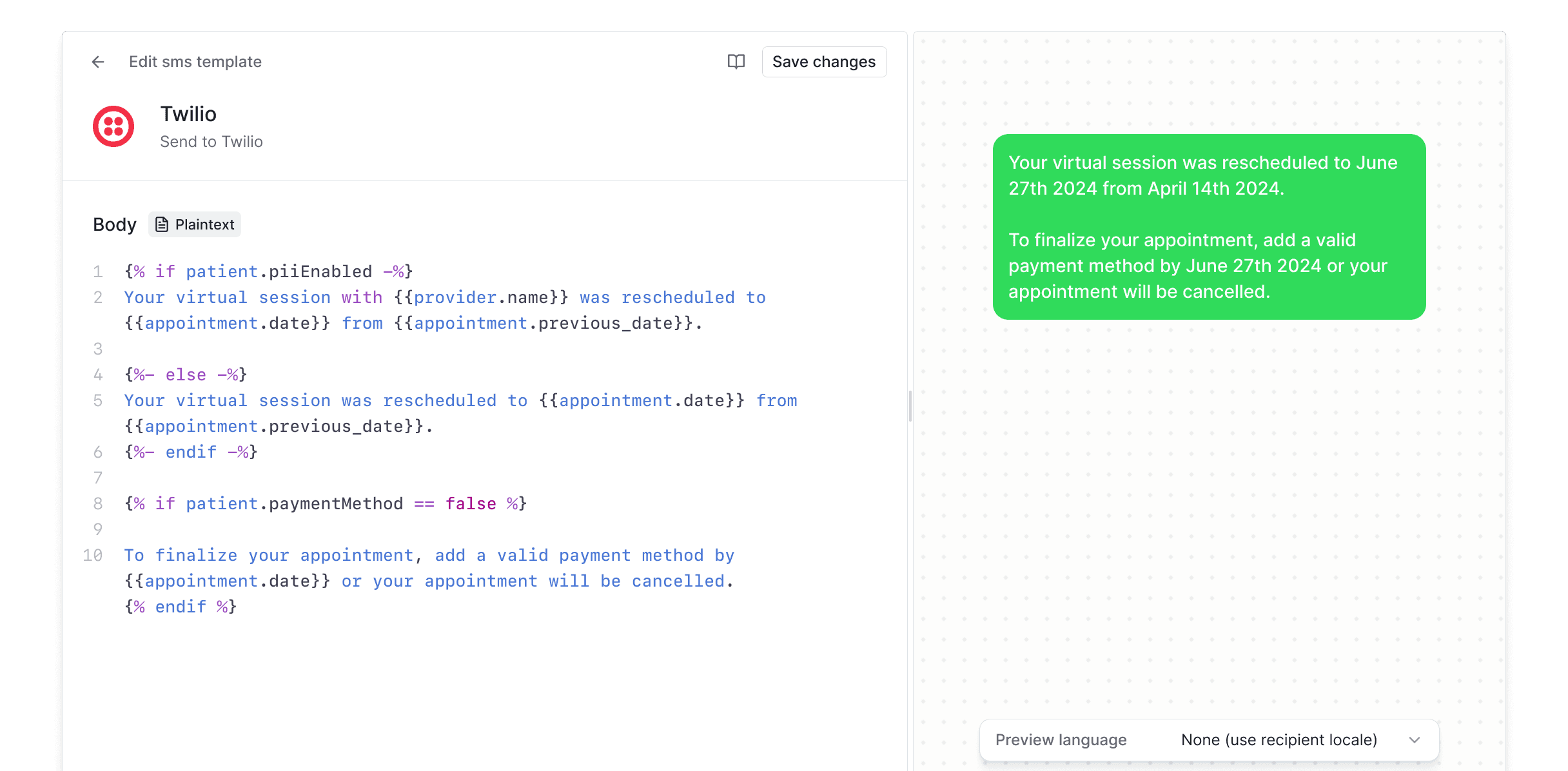Personalize every message. Use if-then and for-loops to build dynamic templates.