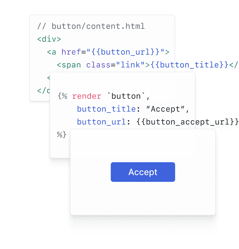 Build faster with shared content blocks that live across all of your templates.
