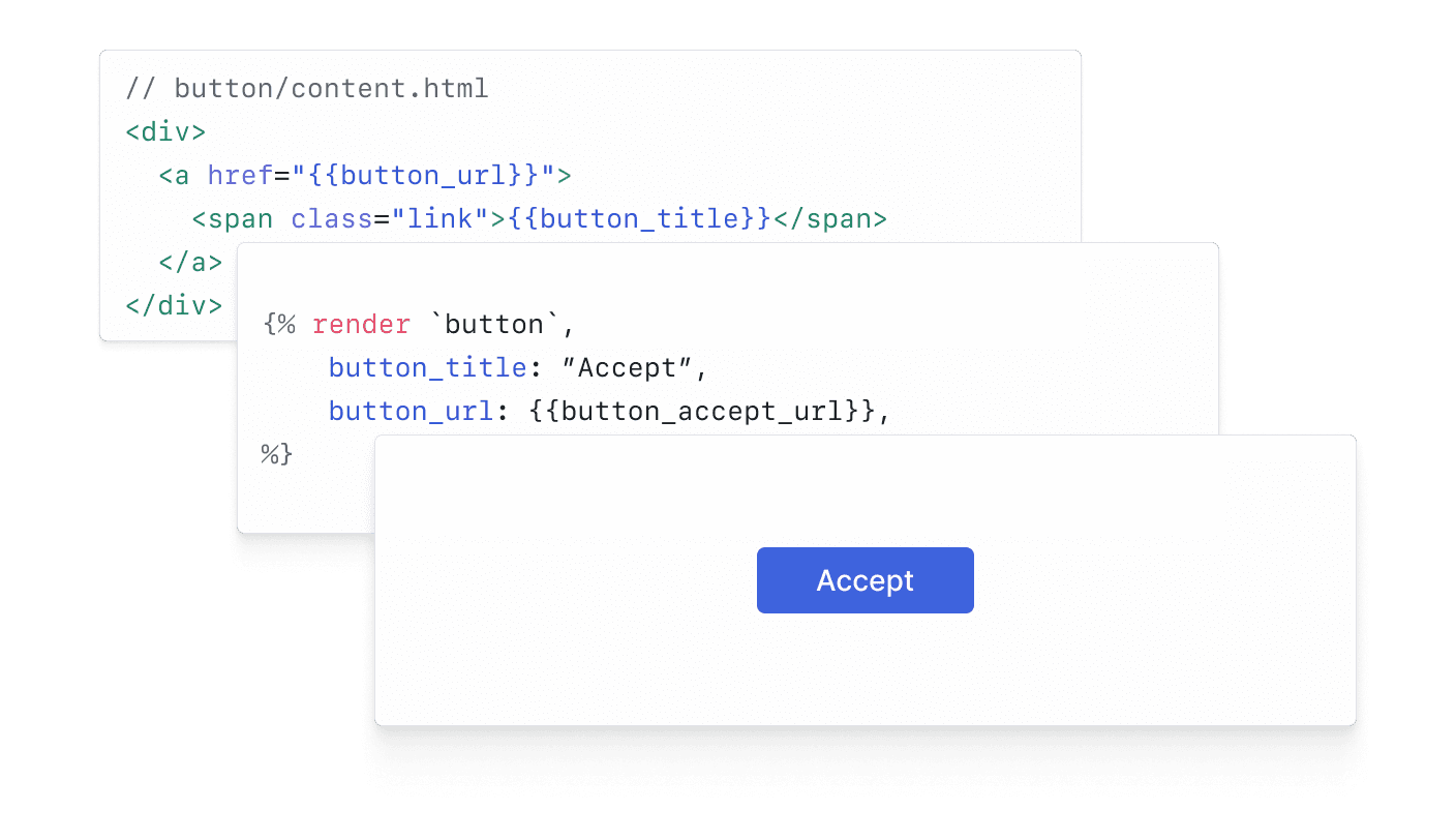 Build faster with shared content blocks that live across all of your templates.