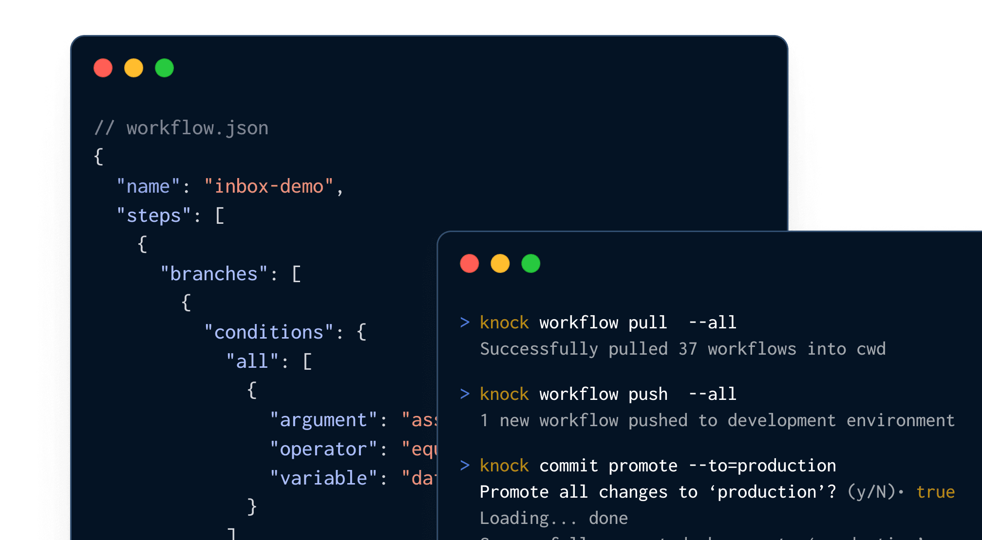 Knock CLI + your AI IDE.