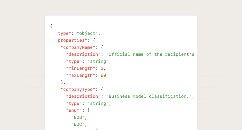 JSON schema builder preview