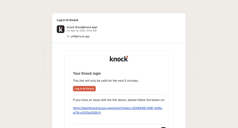 Magic link workflow diagram