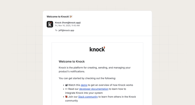 Welcome messages preview