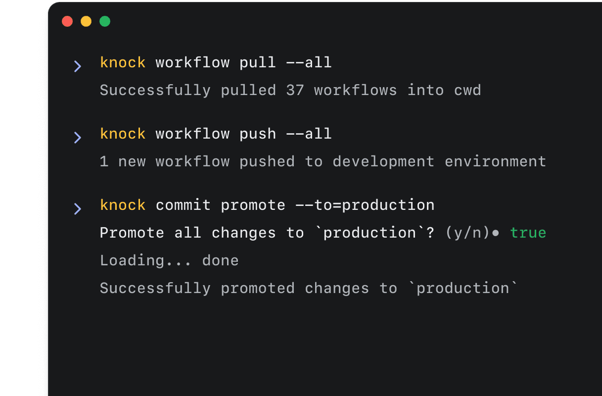 One command to pull your entire Knock model into your codebase.