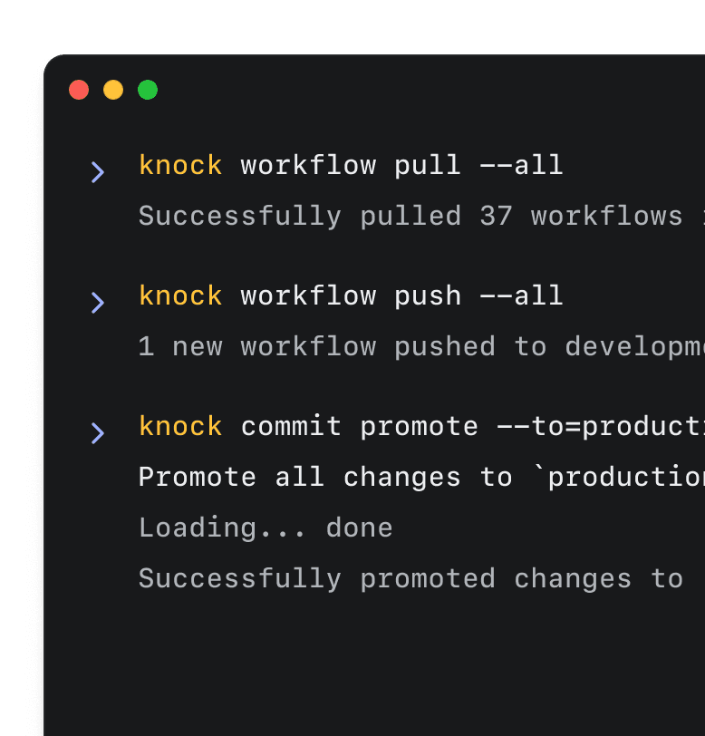 One command to pull your entire Knock model into your codebase.