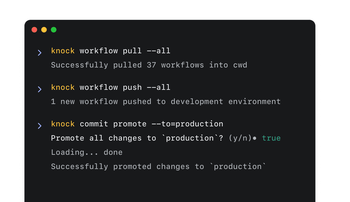 One command to pull your entire Knock model into your codebase.