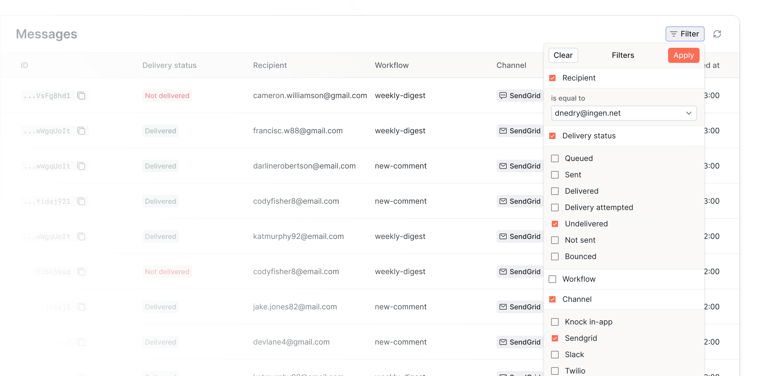 Get complete visibility into every message sent from your agent. Track engagement with your agent to user messaging.