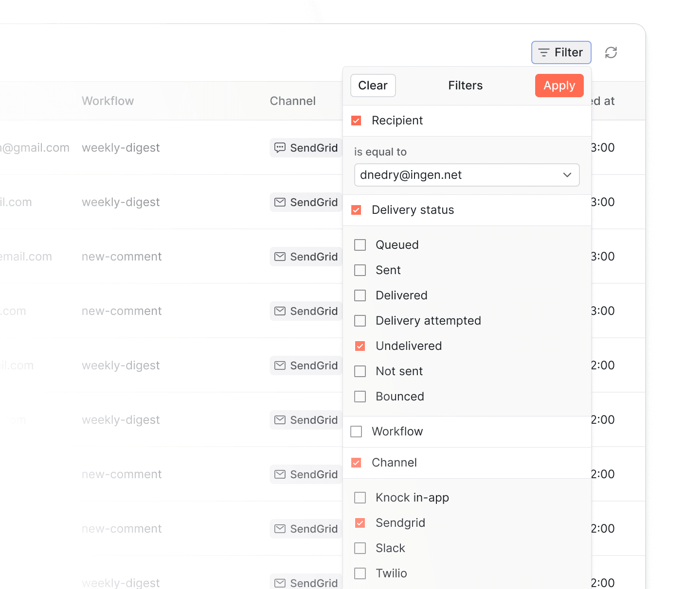 Get complete visibility into every message sent from your agent. Track engagement with your agent to user messaging.