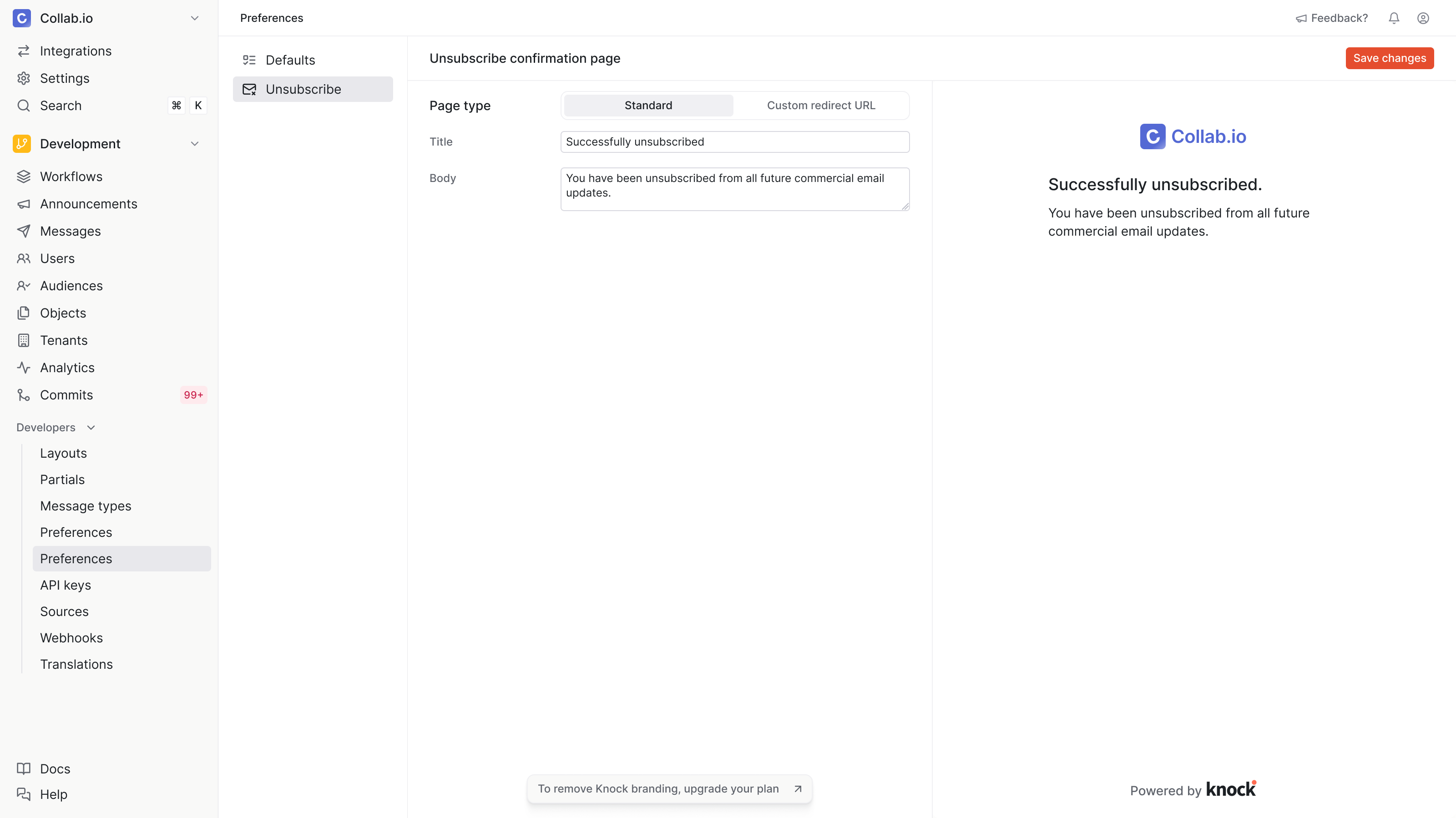 Commercial preferences configuration
