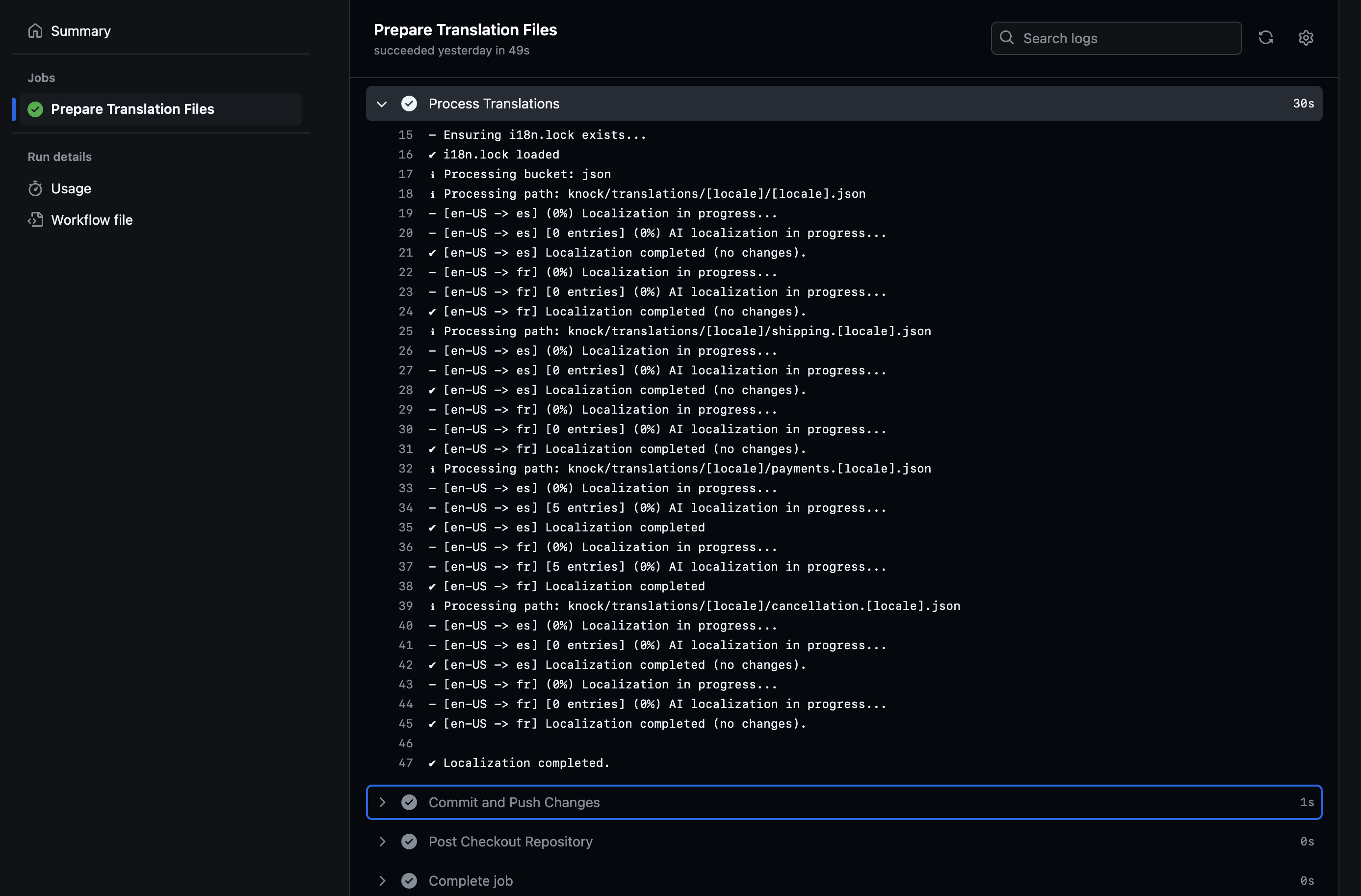 Translation GitHub action translate
