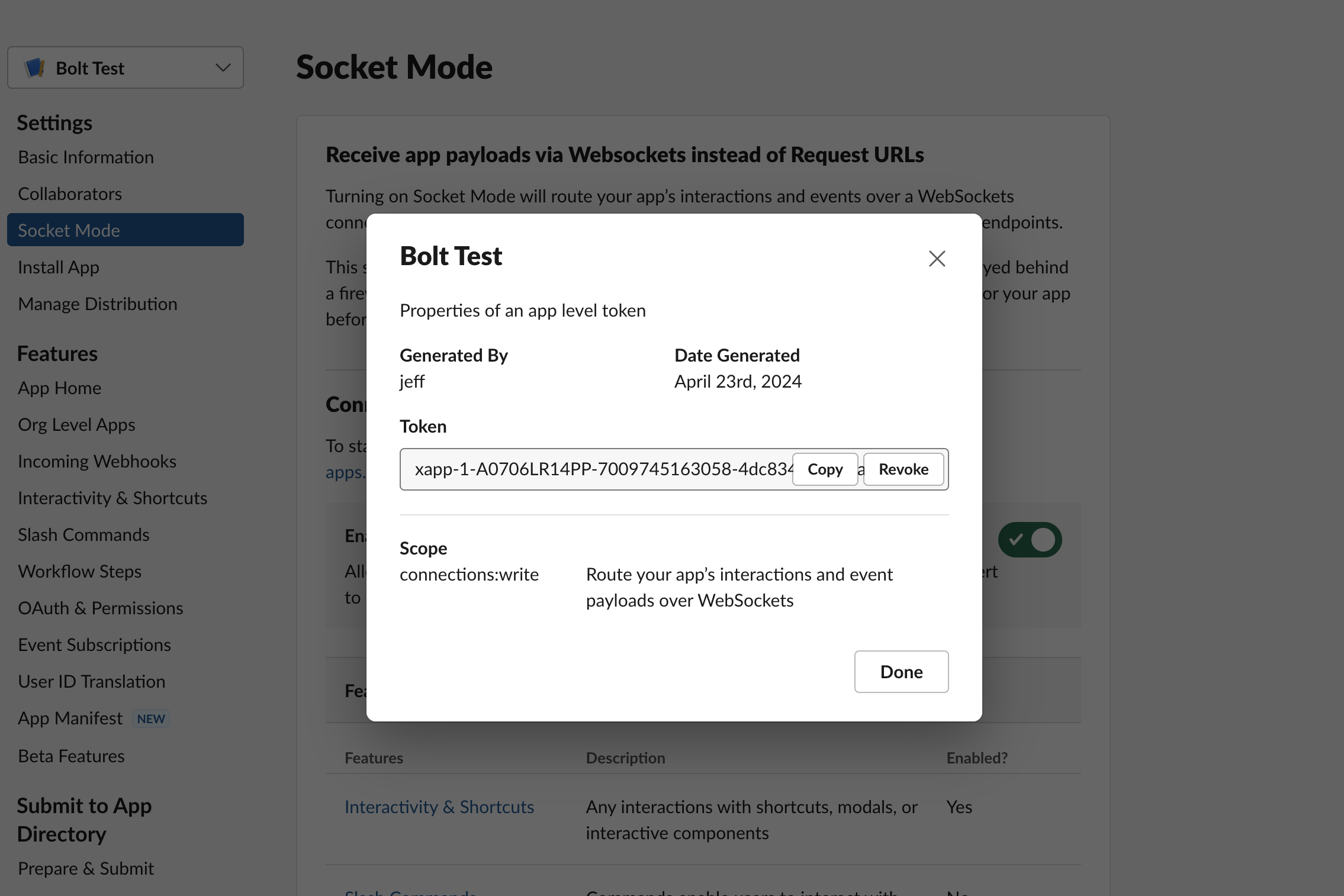 get your app-level token