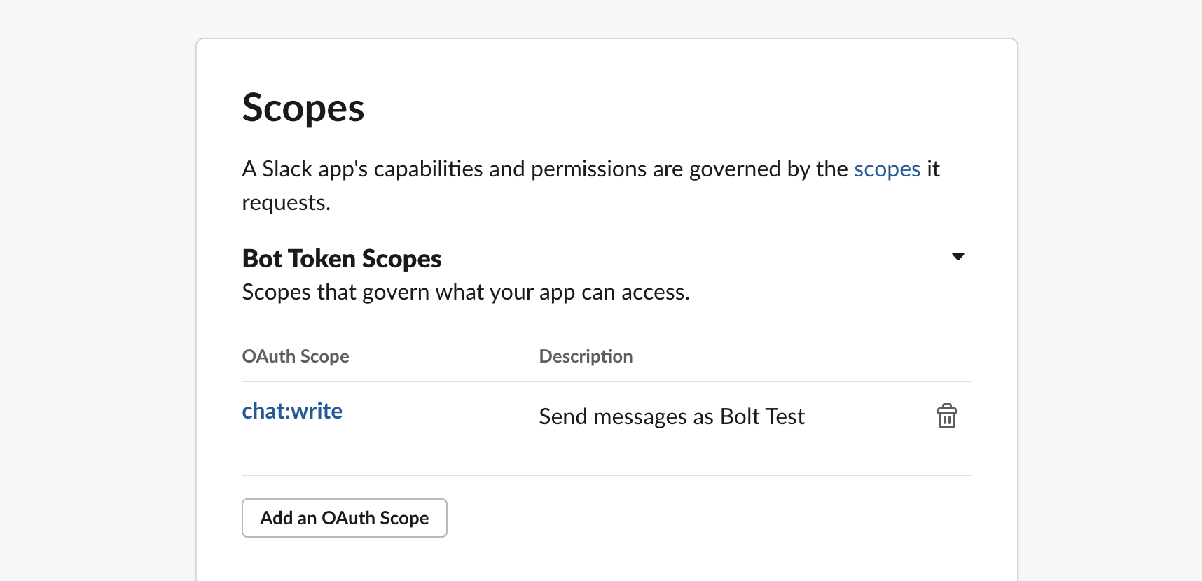 add scopes to your bot