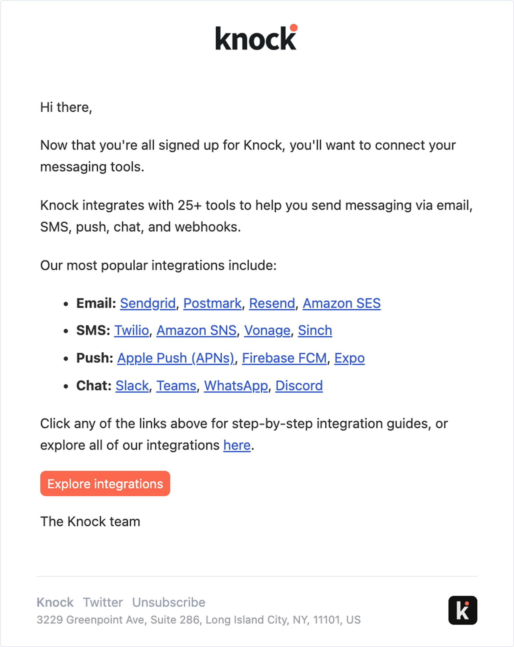 Preview of email after checking channel count
