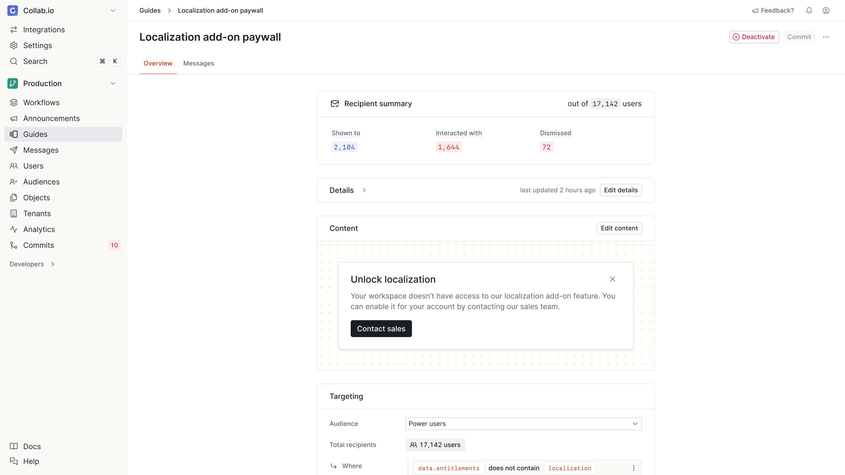 Knock guide analytics.