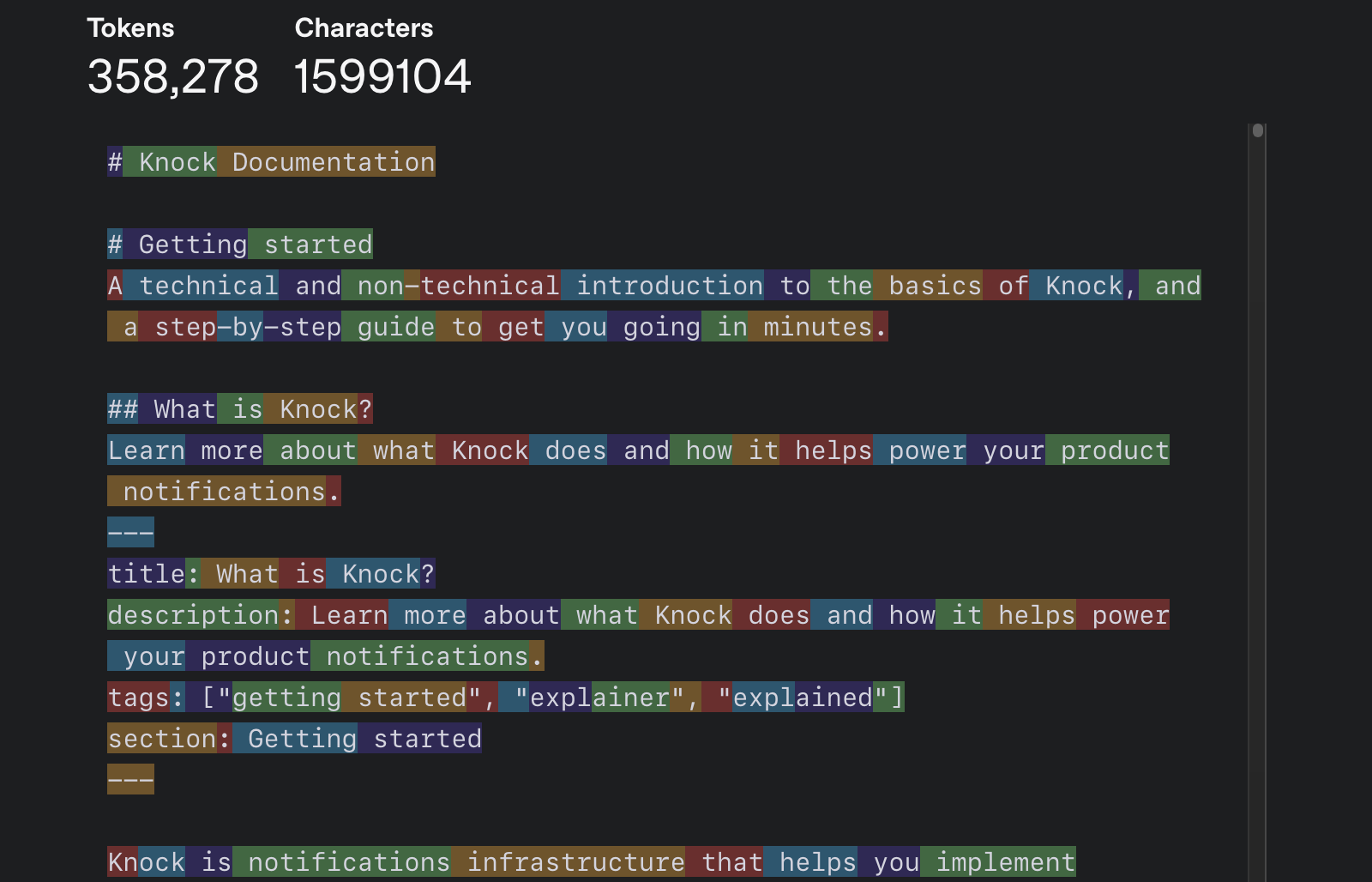 Knock's total tokens