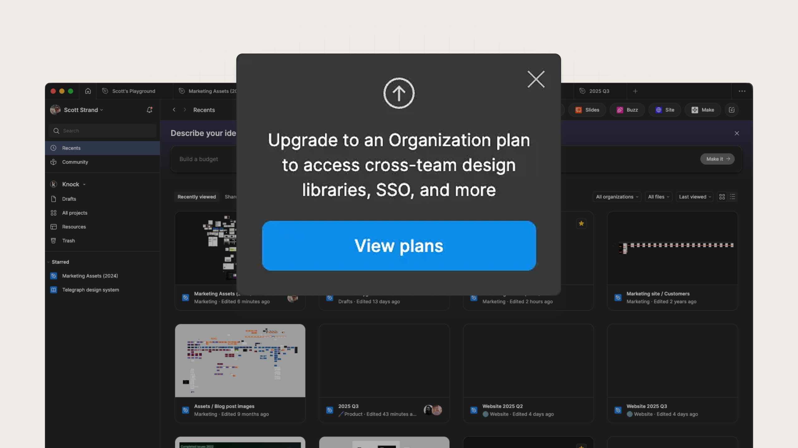 An example of an upsell card from Figma