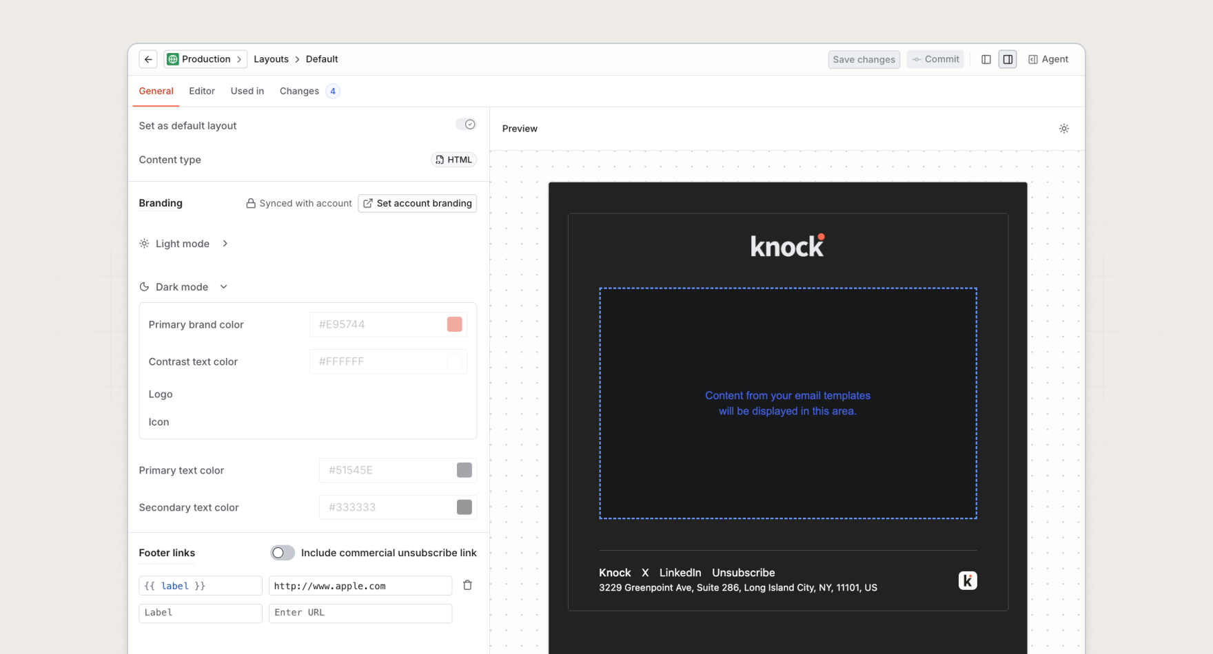 Editing a layout's dark mode assets