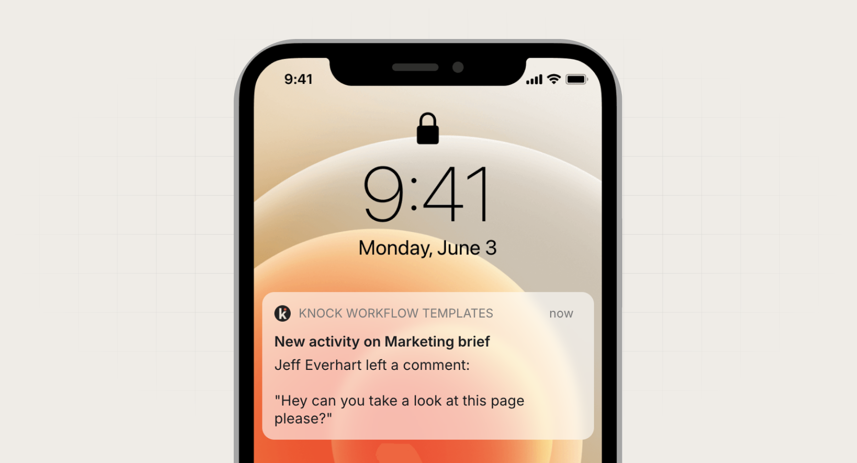 Collaborative product notification example