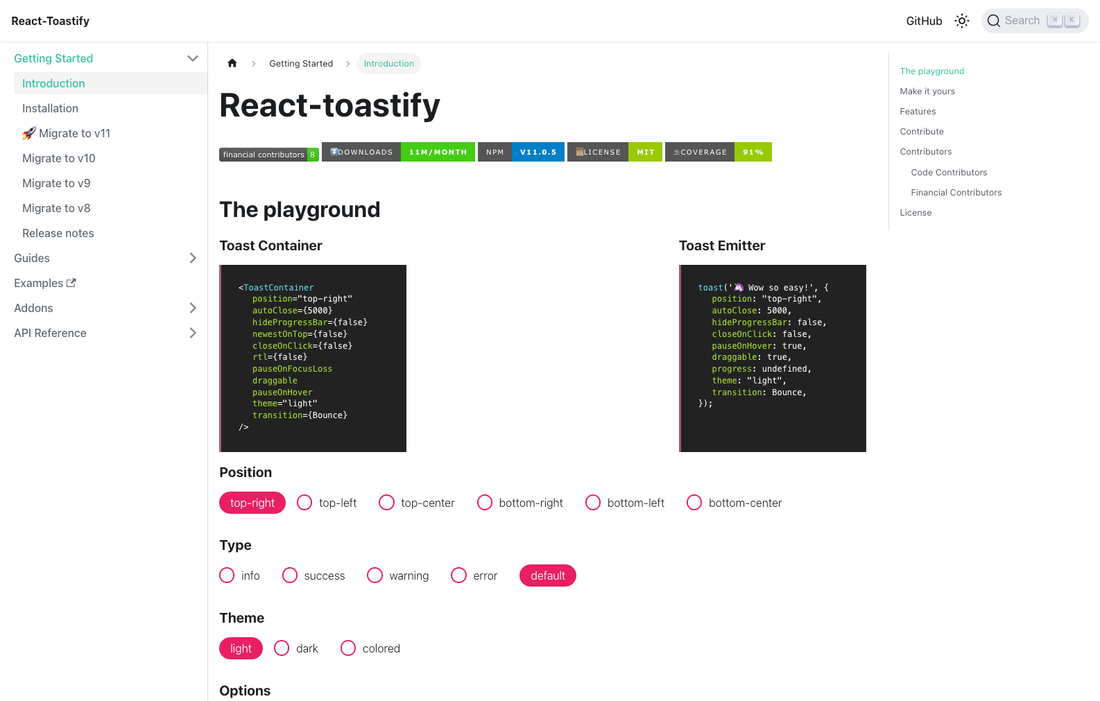 React Toastify website