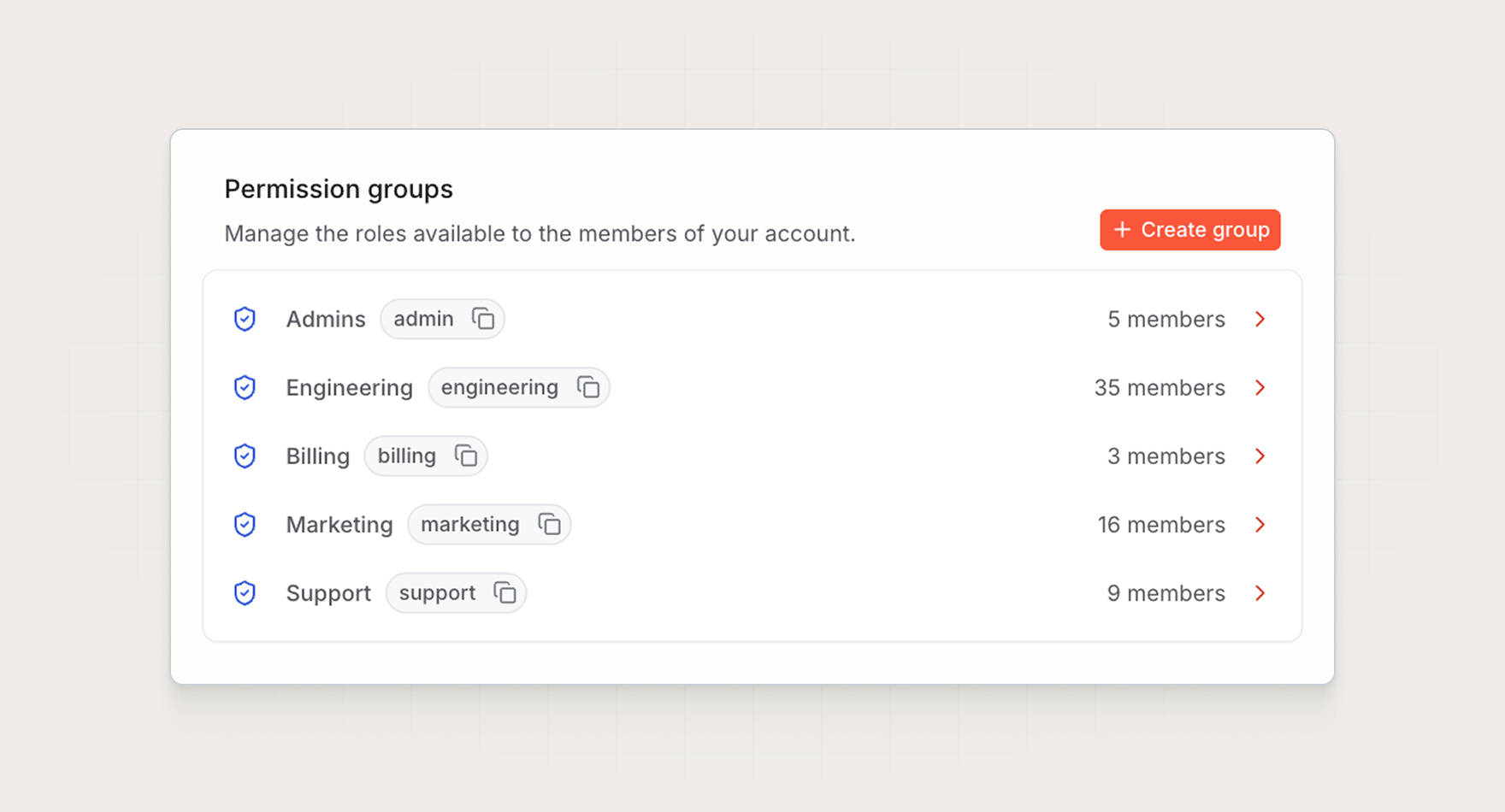 Creating a custom permission group in the Knock dashboard