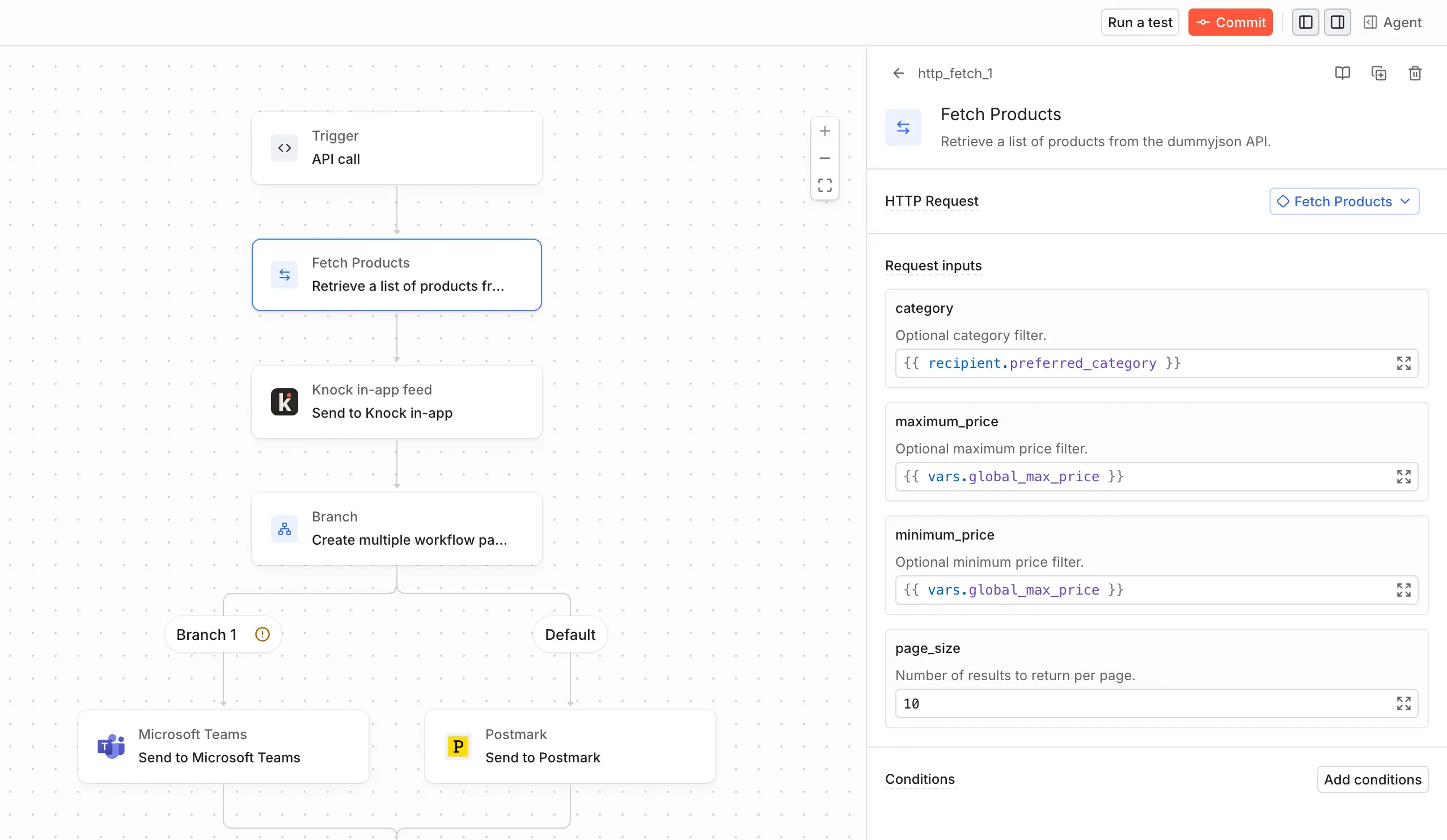 Add reusable request to a workflow fetch step