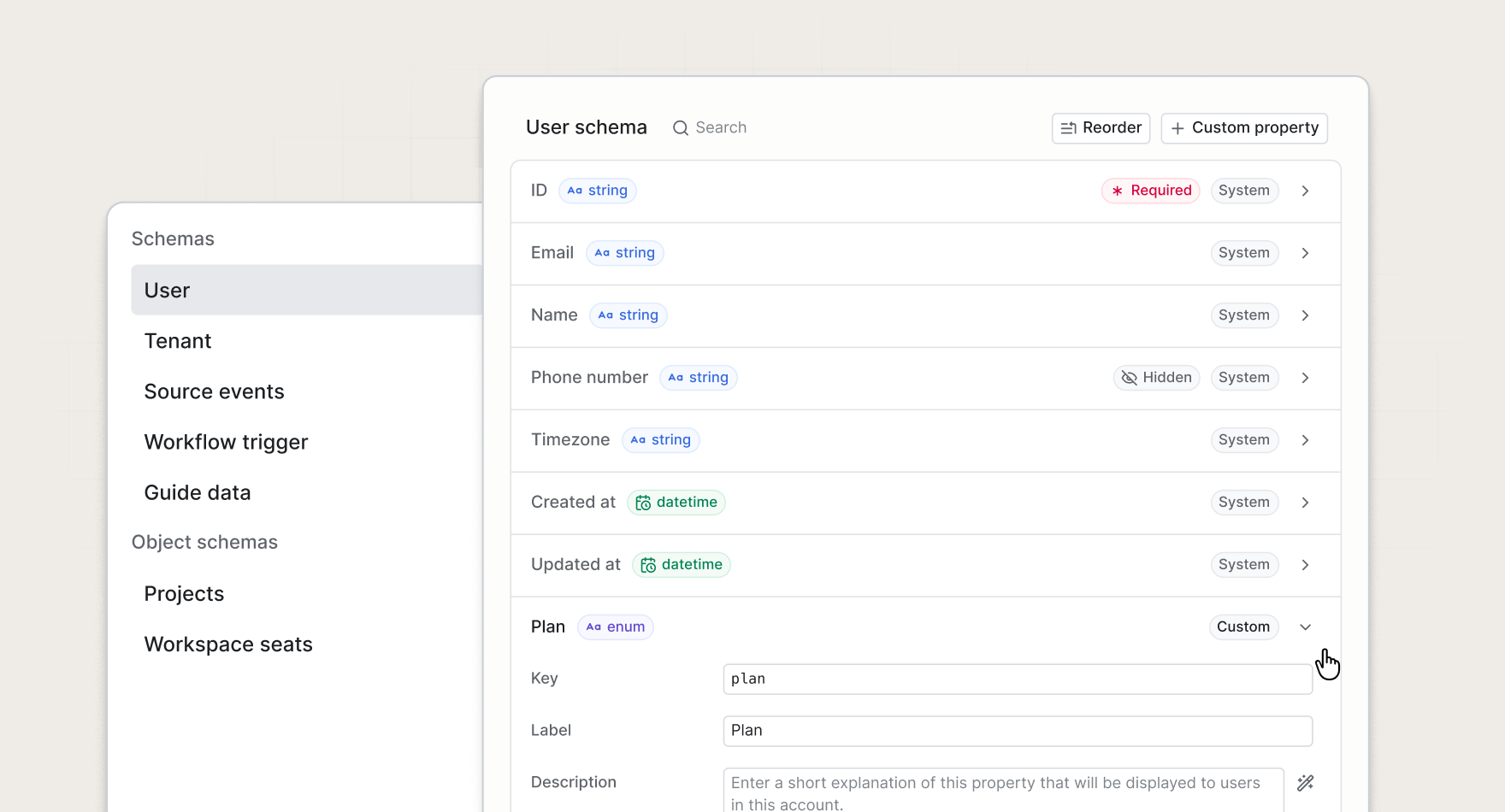 Configuring a recipient schema in the Knock dashboard