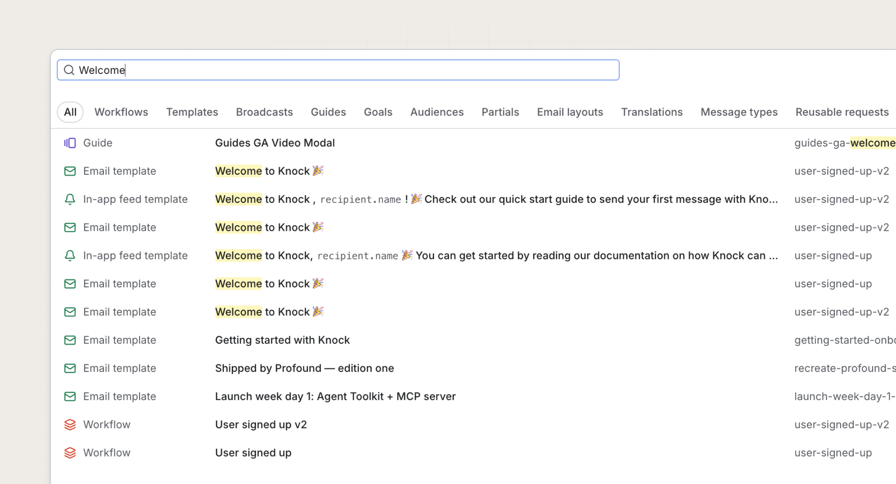 Search resources by content