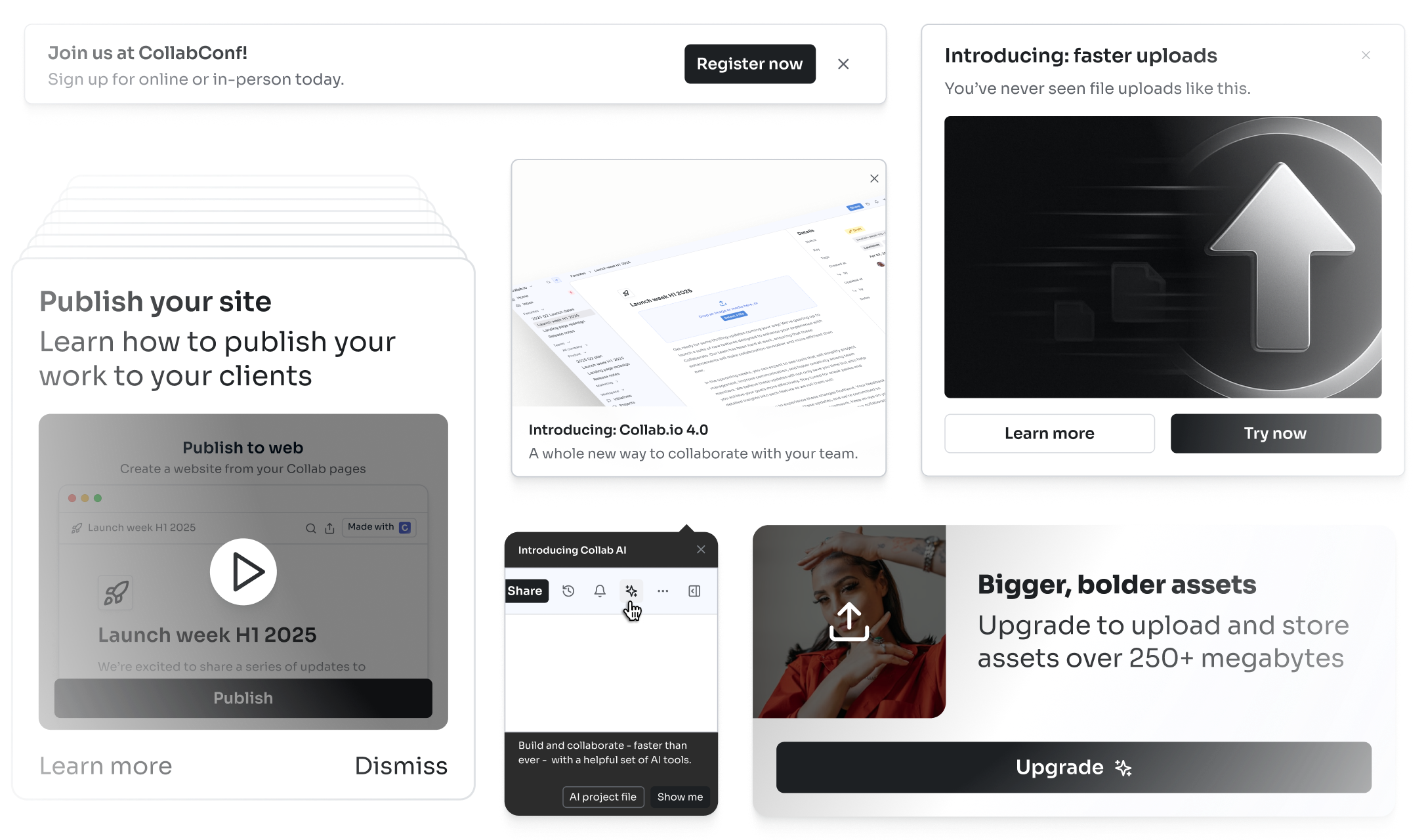 In-app messaging components